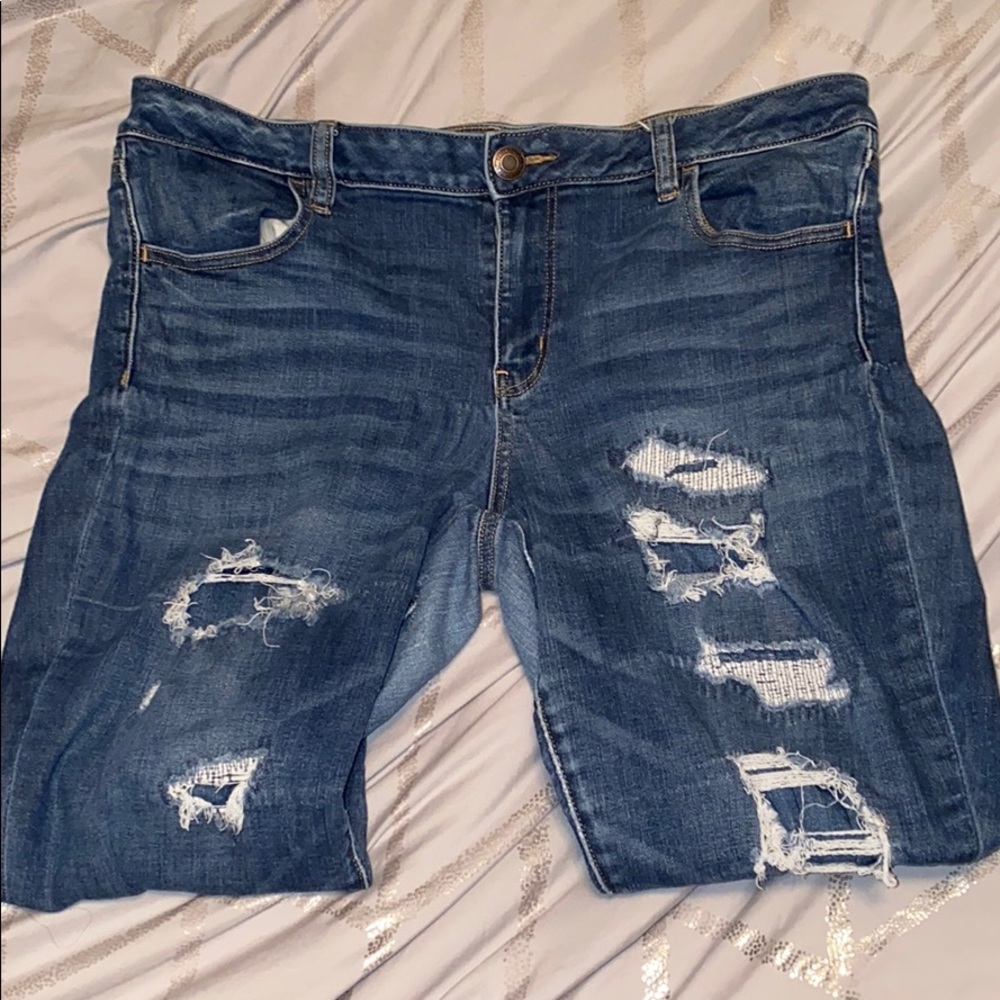 Size 16 Distressed American Eagle Jeggings